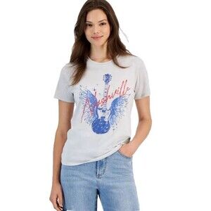 Rebellious One Juniors’ Nashville Graphic T‑Shirt Gray XS NWOT Country Music Tee